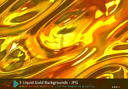  5 بکگراند طلا به صورت مایع گرافیک ریور - Graphicriver 5 Liquid Gold Backgrounds 
